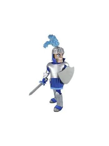 Blue and Silver Knight Mascot Costume