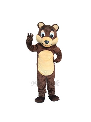 New Chocolate Bear White Belly Mascot Costume