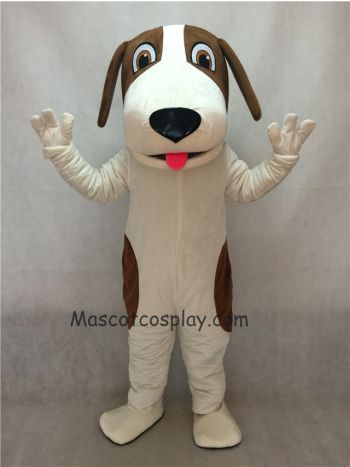 Brown and White Woofer Dog Mascot Costume