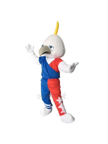 White Muscle Eagle Plush Adult Mascot Costume