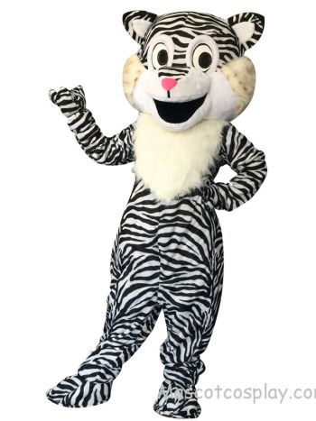 Cute Shy White Lion Mascot Costume