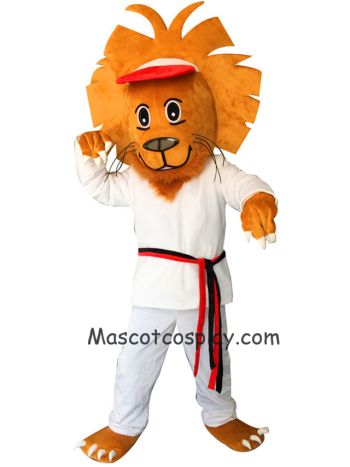 White Happy Lion Plush Adult Mascot Costume