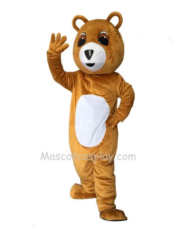 New Brown Bear White Belly Mascot Costume