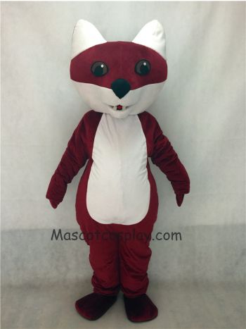 Dark Rust Red Brown Cartoon Fox Mascot Costume