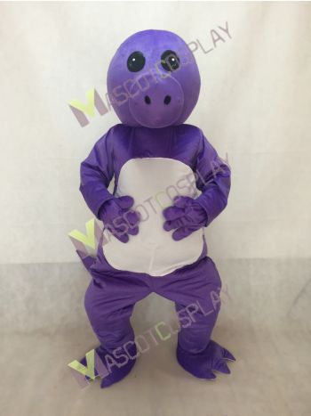 Purple Dinosaur Mascot Costume with White Belly