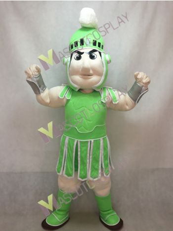 Spartan Trojan Knight Sparty Mascot Costume Custom Color Light Green and White