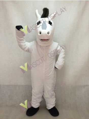 White Friendly Horse Mascot Costume 