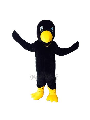 Cute Black Crow Bird Mascot Costume  