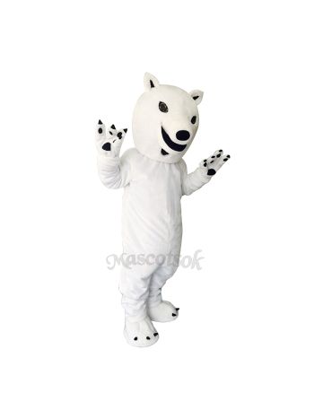 White Polar Bear Plush Adult Mascot Costume