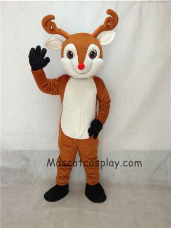 Rudolph The Red Nose Deer Reindeer Mascot Costume