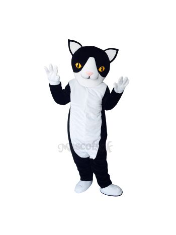 New Black and White Cute Cat Mascot Costume