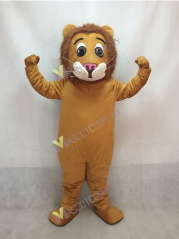 Cute Jr. Lion Mascot Costume with Brown Mane