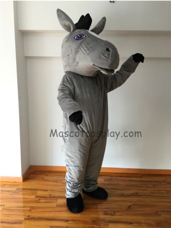 Gray Mustang Horse Mascot Costume