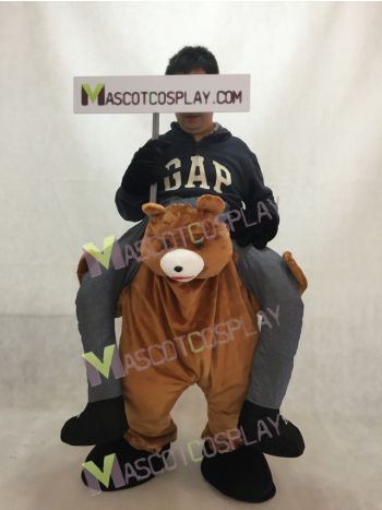 Ride on Me Teddy Bear Carry Me Piggyback Brown Bear Stuffed Stag Mascot Costume 