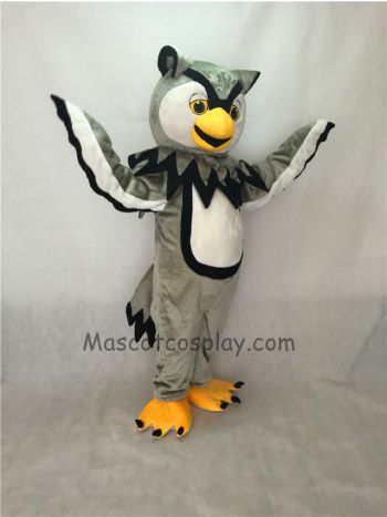 Cute Gray Cool Owl Mascot Costume