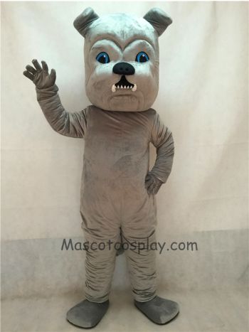 Vivid Grey Bulldog Dog Mascot Costume 