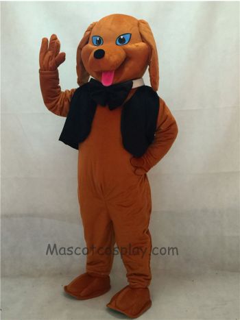 Brown Dachshund Dog with Vest & Tie Mascot Costume