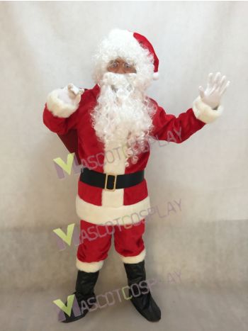 Red Santa Open Face Christmas Xmas Mascot Costume