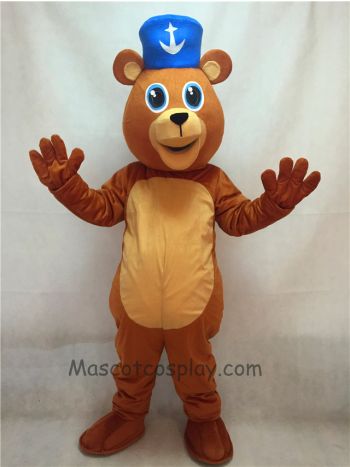 Happy Valentine's Day Bear with Blue Hat Mascot Costume