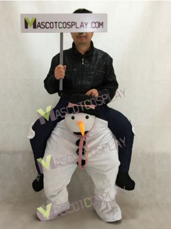 Piggy Back Carry Me Snowman Mascot Costume Ride On Snow Man Fancy Dress