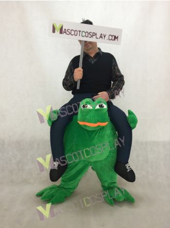 Piggy Back Sad Frog Carry Me Frog Mascot Costume Halloween St Patricks Day Fancy Dress