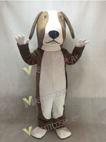 Brown and White Basset Hound Dog Mascot Costume
