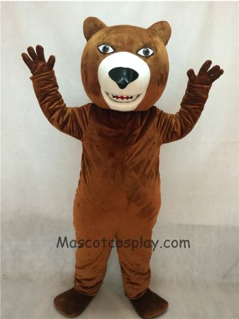 Fierce Brown Grizzly Bear Mascot Costume
