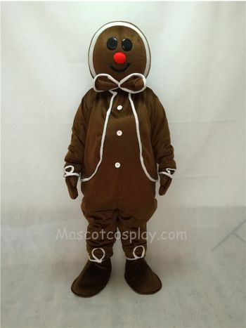 Cute Gingerbread Boy (on left) Mascot Costume