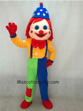 Blue Hat Clown Adult Funny Mascot Costume