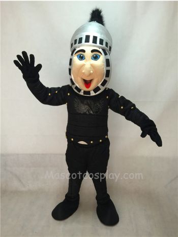 Cute Comic Knight Mascot Costume with Silver Hemlet