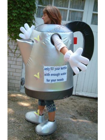 Silver Kettle Mascot Costume
