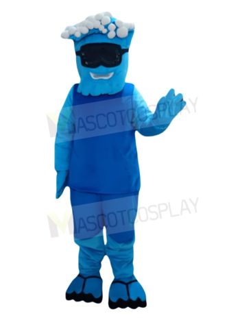 Cool Blue Wave Mascot Costume