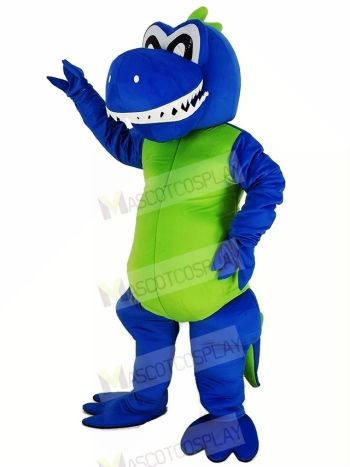 Smiling Blue Dragon Mascot Costume Animal
