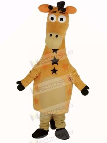 Cute Yellow Giraffe Mascot Costume