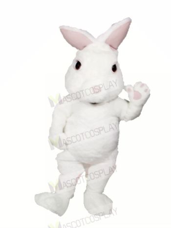 White Fuzzy Bunny Mascot Costumes Cartoon