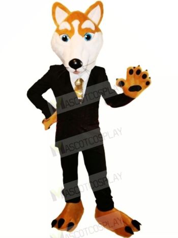 Gentlemanly Wolf with Suit Mascot Costumes Cartoon