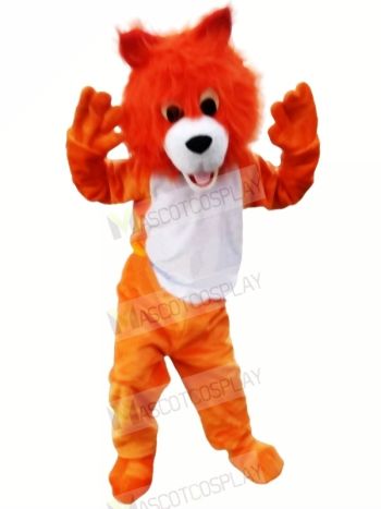 Friendly Orange Wolf Mascot Costumes Cartoon