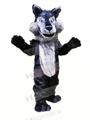 Plush Grey Wolf Mascot Costumes Cartoon