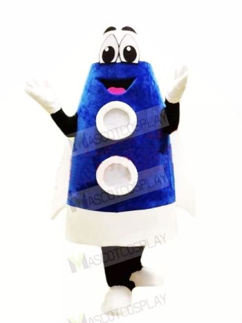 Cute Blue Rocket Mascot Costume Cartoon