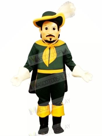Cool Calvin Cavalier with Green Coat Mascot Costume People