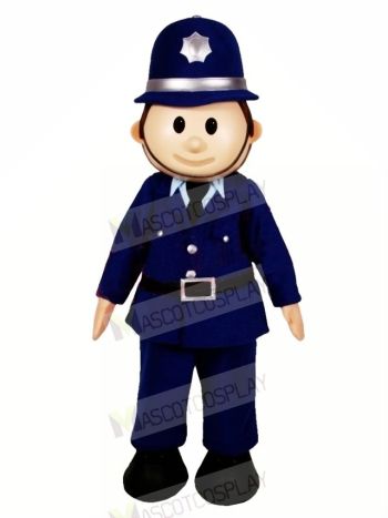 Cute Smiling Policeman Mascot Costume People	