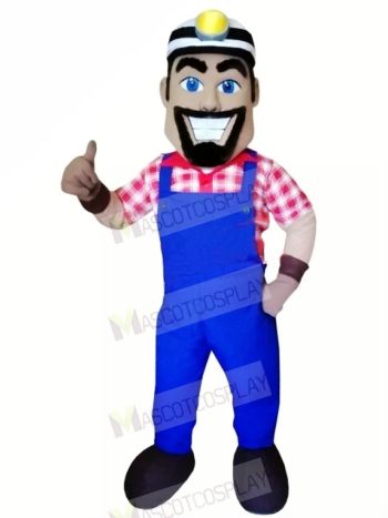High Quality Smiling Miner Mascot Costume People	