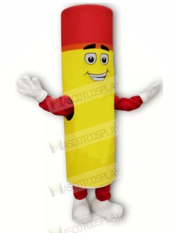 Yellow and Red Lipstick Mascot Costume Cartoon 