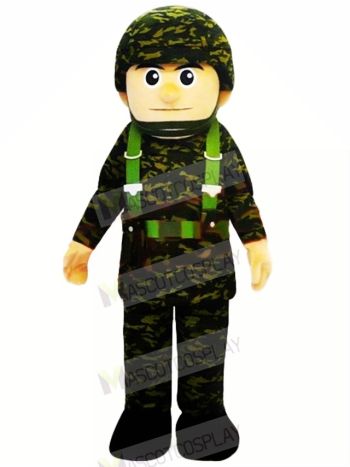 Cool Military Man Mascot Costume People