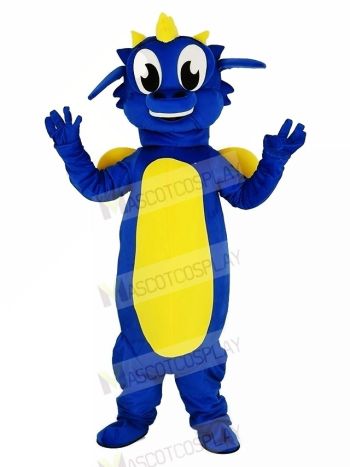Blue Dragon Mascot Costume Cartoon