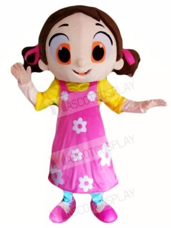 Niloya Damla Pink Dress Girl Mascot Costumes People