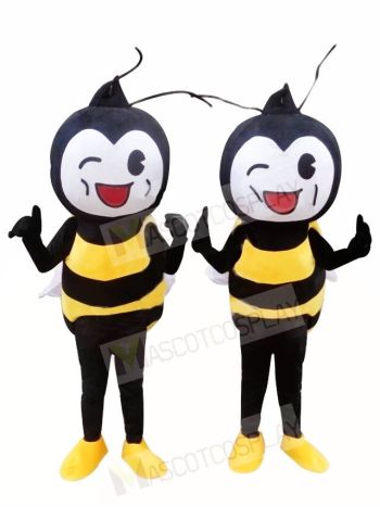 ONLY ONE White Face Yellow Bee Mascot Costumes Insect