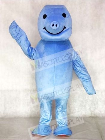 Cute Zoo Blue Manatee Mascot Costumes Animal