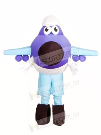 Purple and Blue Plane Mascot Costumes  