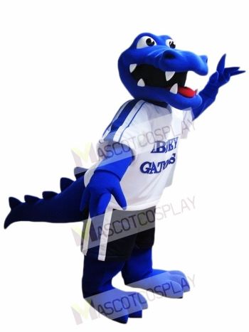 Royal Blue Alligator Mascot Costume Crocodile Mascot Costumes with White Shirt